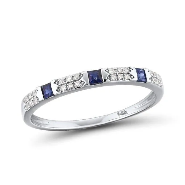 14K Y/W Gold Rings For Women Genuine Shiny Diamond Fancy Blue Sapphire Emerald Engagement Anniversary Chic Fine Jewelry