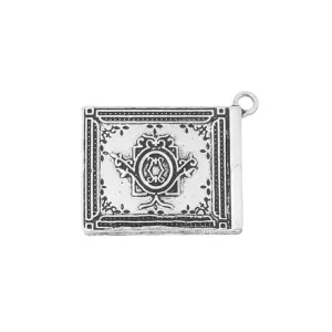 5 Pcs Tibetan Silver "ONCE UPON A TIME" BOOK 35mm x 29mm Charms Pendants, Lead & Nickel Free Metal Charms Pendants Beads