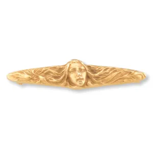 A Gold Art Nouveau Brooch