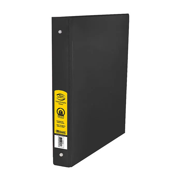 BAZIC 1", 3-Ring Binder w/ 2-Pockets