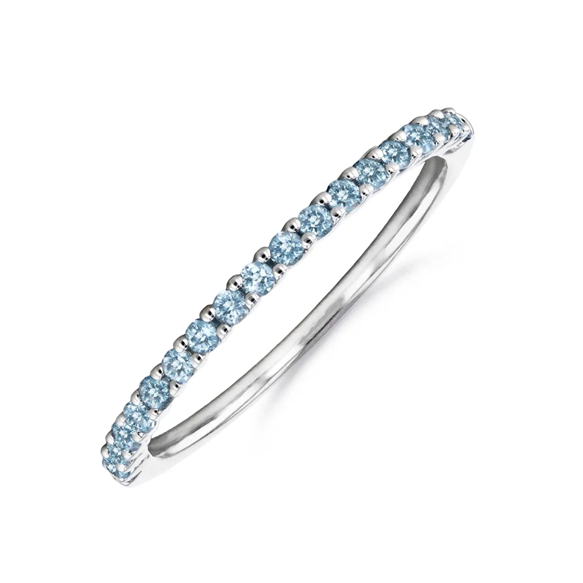 Bijou Collection 0.29ct Swiss Blue Topaz Half Eternity Ring | 9K White Gold