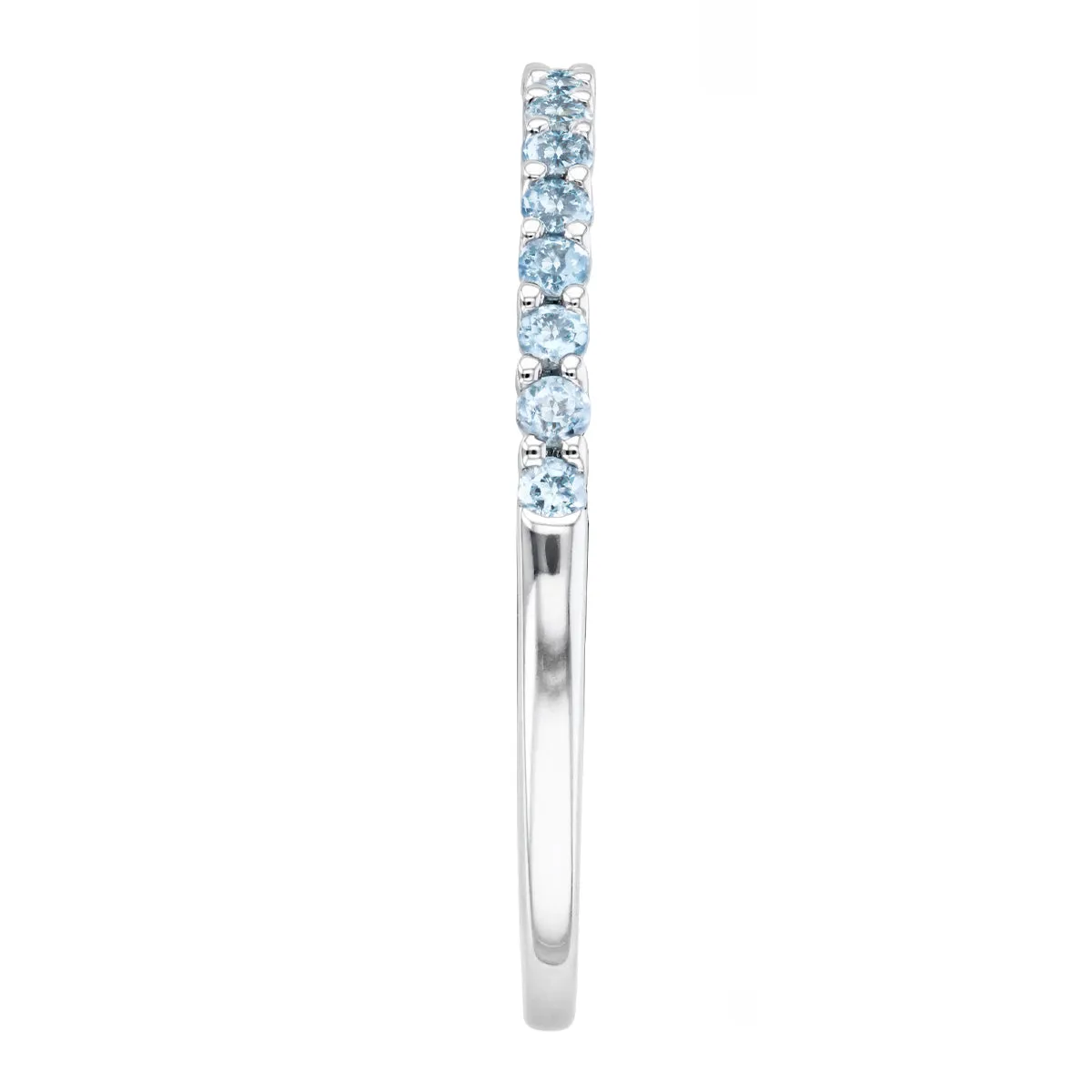 Bijou Collection 0.29ct Swiss Blue Topaz Half Eternity Ring | 9K White Gold
