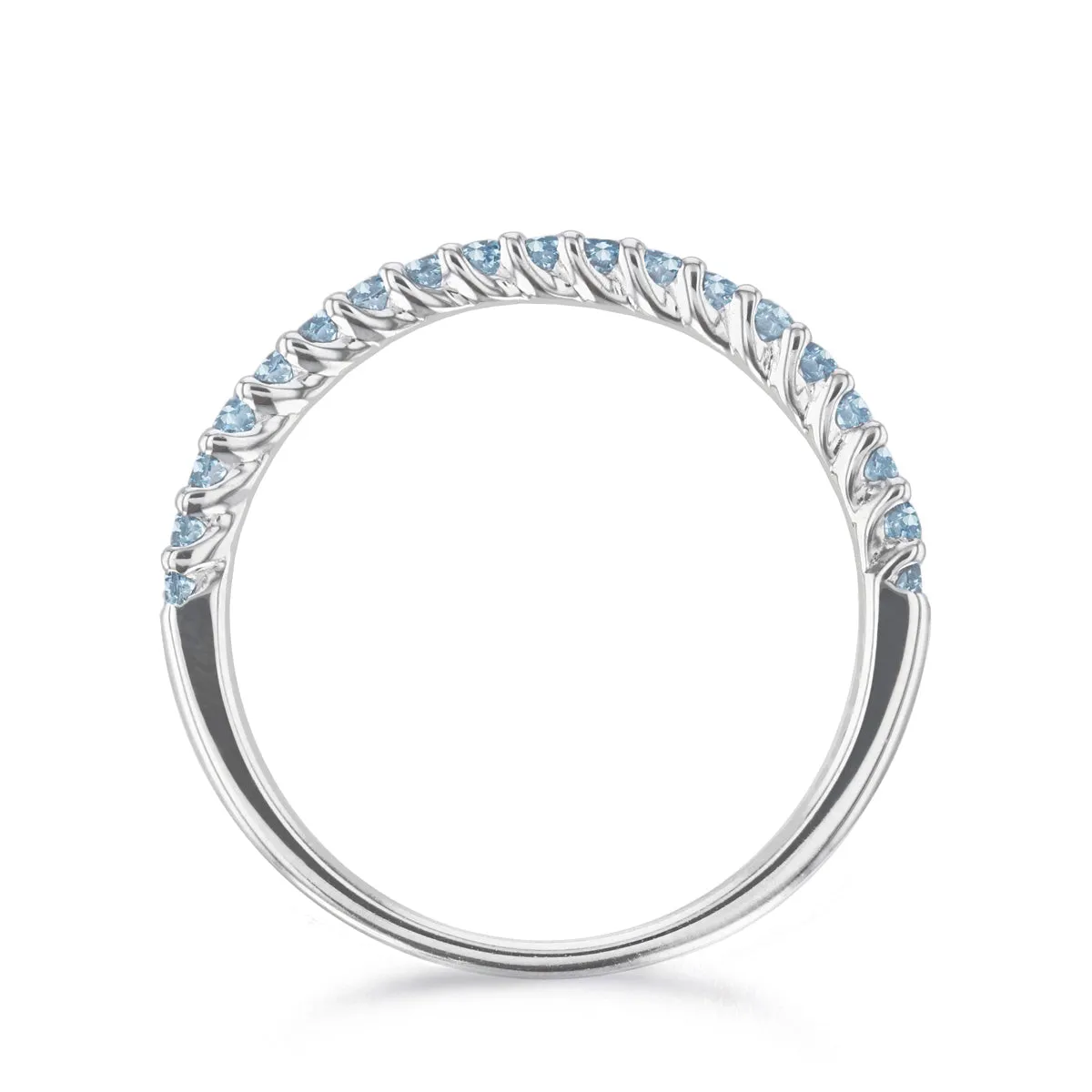 Bijou Collection 0.29ct Swiss Blue Topaz Half Eternity Ring | 9K White Gold