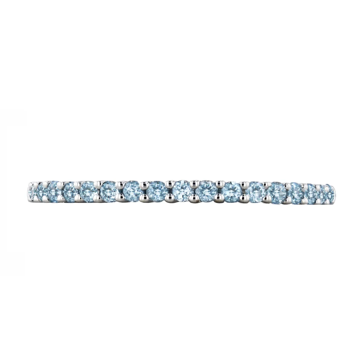 Bijou Collection 0.29ct Swiss Blue Topaz Half Eternity Ring | 9K White Gold