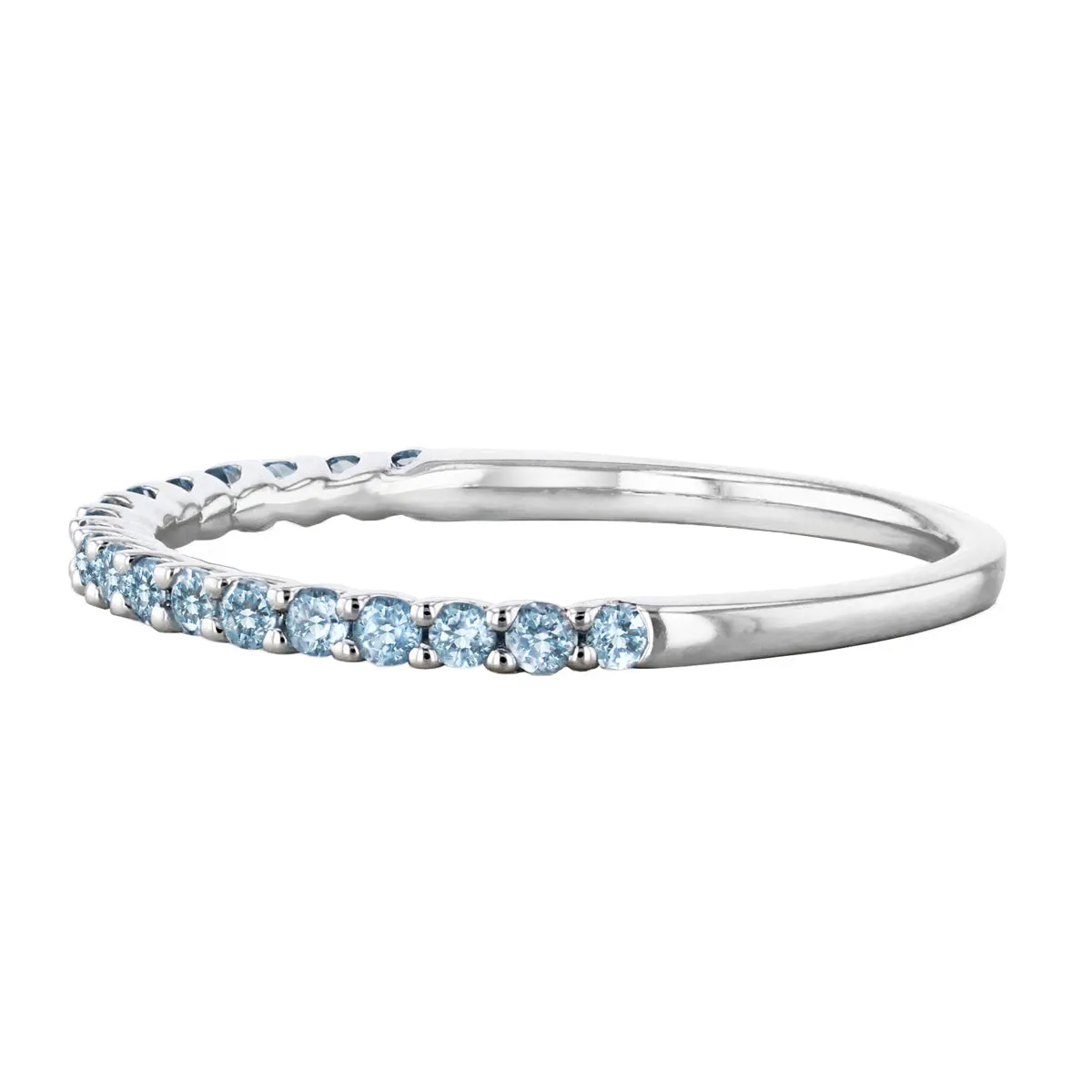 Bijou Collection 0.29ct Swiss Blue Topaz Half Eternity Ring | 9K White Gold