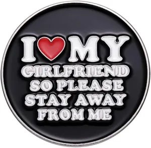 Black Heart Enamel Pins I Love my boyfriend I Love My Girlfriend Brooches Black Heart Enamel Pins Lapel Badges Jewelry Gift for Couples