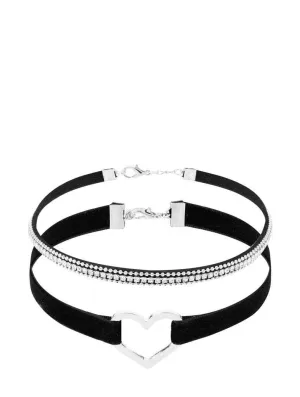 Black Velvet Heart Choker Necklace