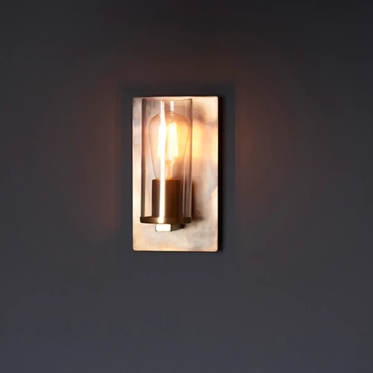 Bronze Patina & Clear Glass Wall Light - ID 11110