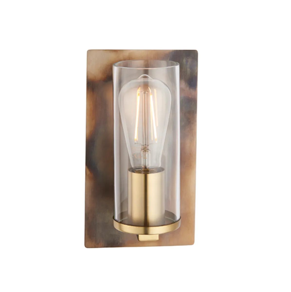 Bronze Patina & Clear Glass Wall Light - ID 11110