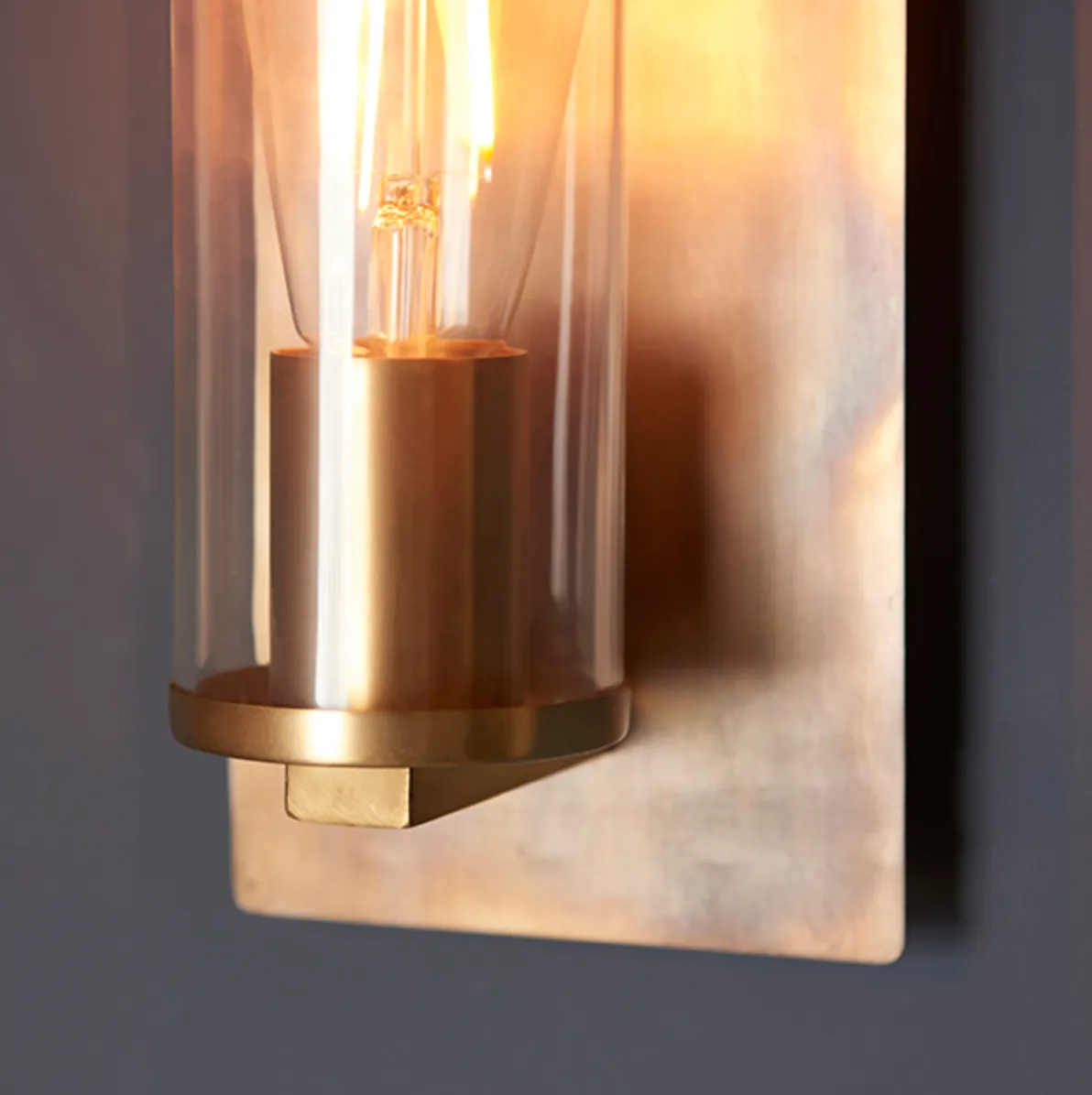 Bronze Patina & Clear Glass Wall Light - ID 11110