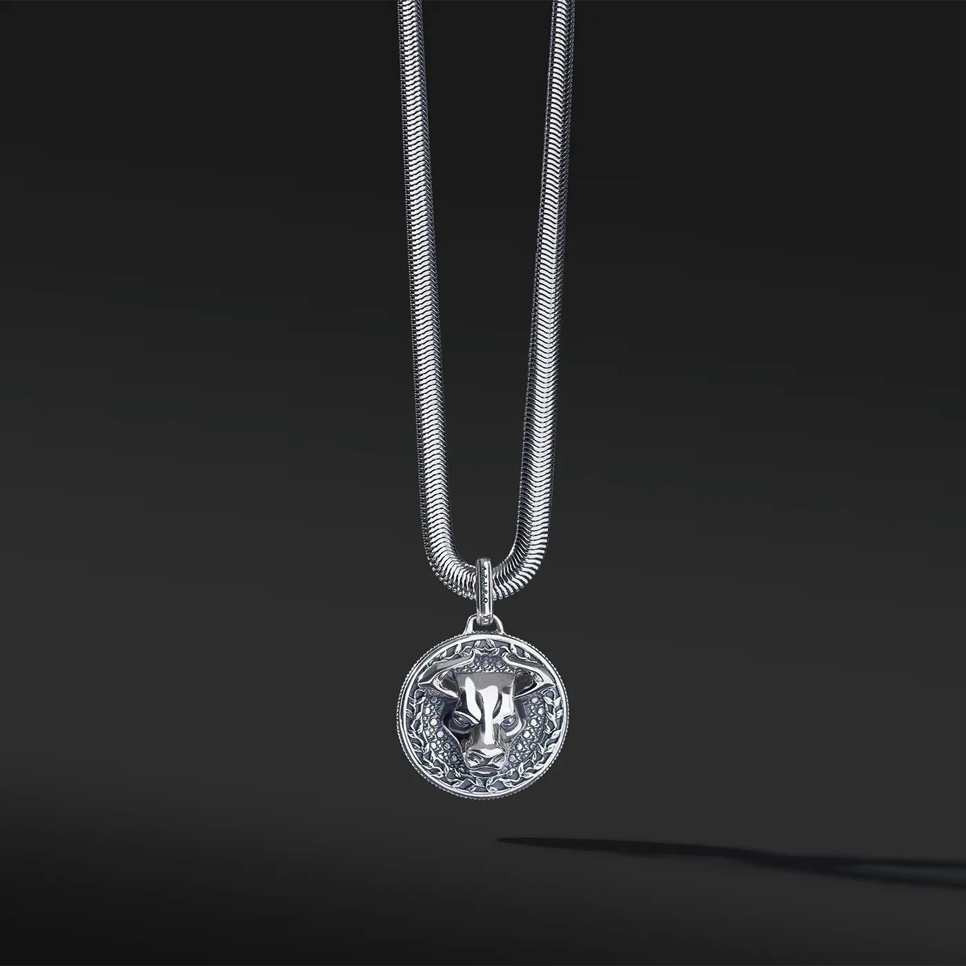 Bull Silver Pendant Necklace