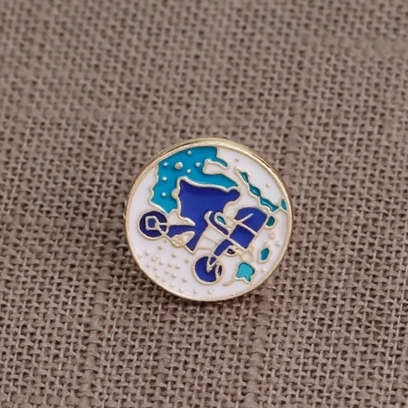 Cartoon Style Pin Color Block Bicycle Wishing Bottle Alloy Enamel Plating Kid'S Brooches