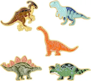 Cute Dinosaur Enamel Brooch Pin Set Kawaii Cartoon Animal Enamel Lapel Pins Badge Brooch for Clothes Bag Backpack Accessory Women Girls Gift
