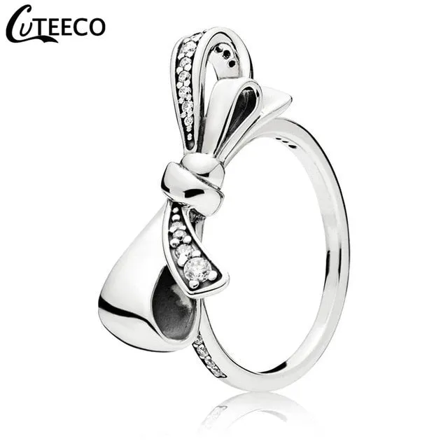 CUTEECO Rose Gold Silver Zircon Engagement Ring Crystal Wedding Rings for Women Fashion Jewelry Gift 2019 Anillos Mujer