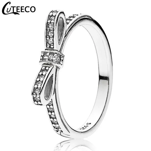 CUTEECO Rose Gold Silver Zircon Engagement Ring Crystal Wedding Rings for Women Fashion Jewelry Gift 2019 Anillos Mujer