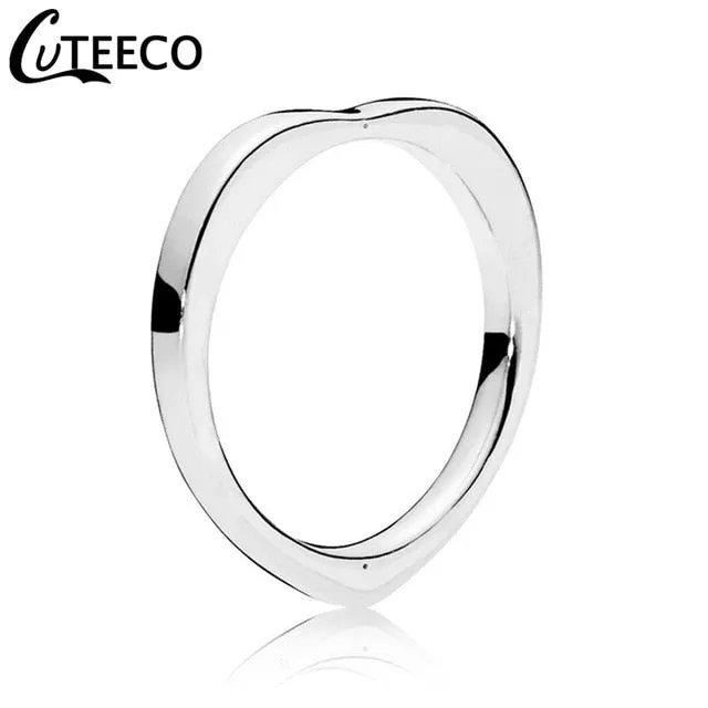 CUTEECO Rose Gold Silver Zircon Engagement Ring Crystal Wedding Rings for Women Fashion Jewelry Gift 2019 Anillos Mujer