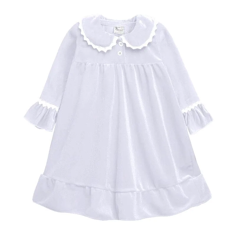 Doll Collar Lace Velvet Dress