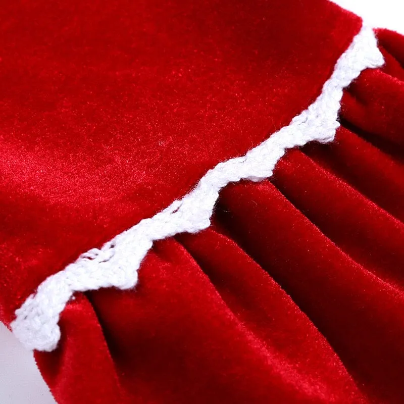 Doll Collar Lace Velvet Dress