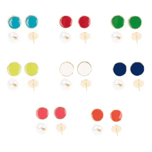 Enamel Pearl Reversible Earring