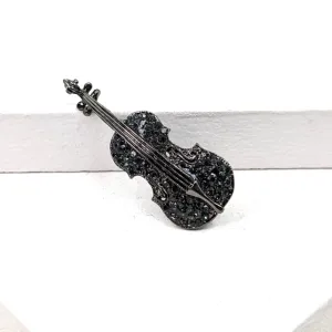 Enamel violin brooch