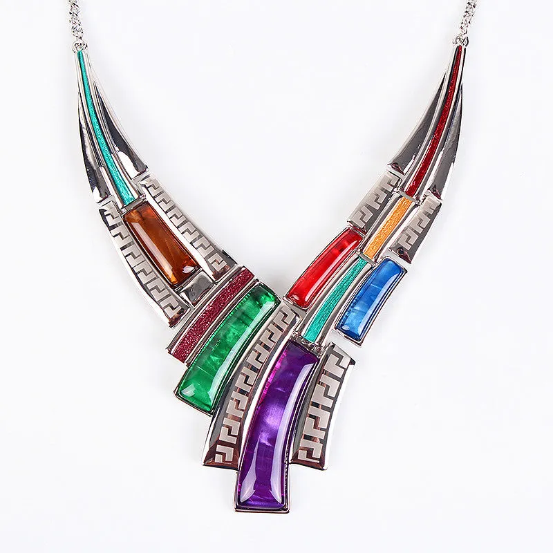 Fashion Brand Jewelry Sets Silver Plated Leaser Pattern 5 Colors New Bridal Jewelry High Quality Party Gifts