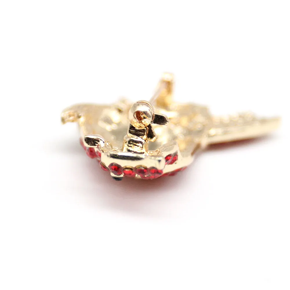 Fashion Jewelry Mixed Styles Rhinestone Northern Red Cardinal Brooches Enamel Red Bird Brooch Pins