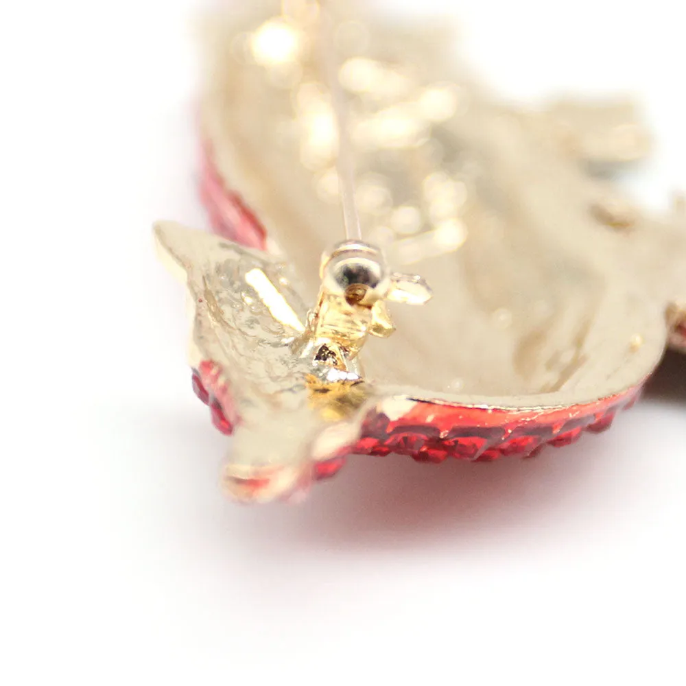 Fashion Jewelry Mixed Styles Rhinestone Northern Red Cardinal Brooches Enamel Red Bird Brooch Pins