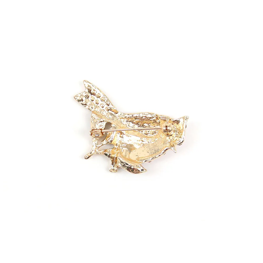 Fashion Jewelry Mixed Styles Rhinestone Northern Red Cardinal Brooches Enamel Red Bird Brooch Pins