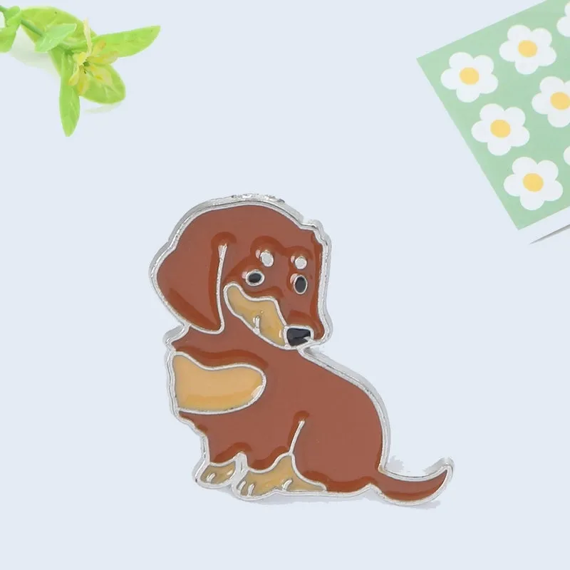 Fashion Pin Dog Alloy Enamel Unisex Brooches