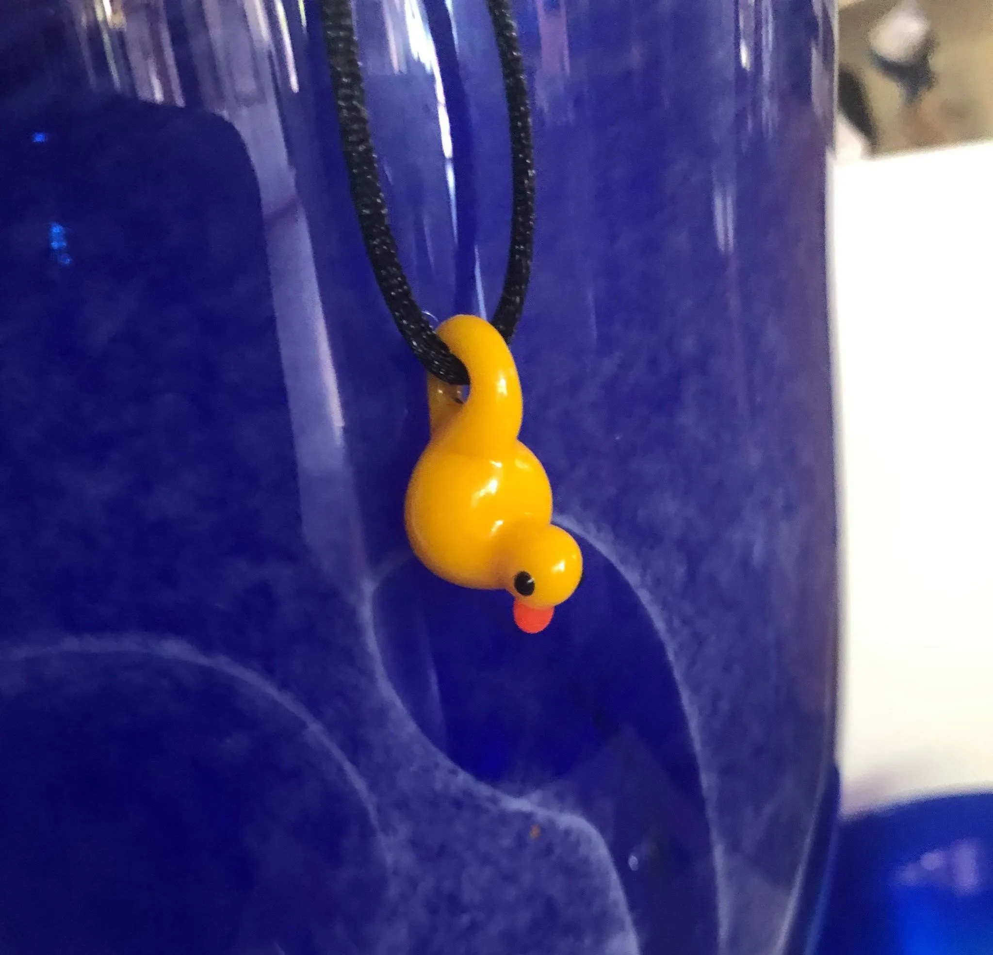 Glass Retro Rubber Duck Pendant