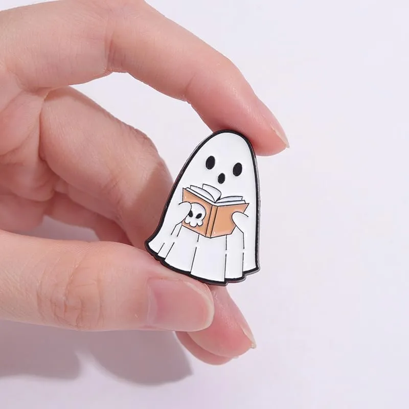 Halloween Cute Ghost Enamel Pins for Backpacks Enamel Brooches Button Kawaii Accessories Novelty Cartoon Animal Funny Lovely Lapel Badges Clothing Bags Jackets for Women Girl Boy Men