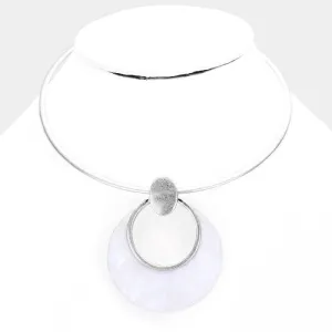 iLLASPARKZ Hollow Round Mother of Pearl Metal Choker Necklace