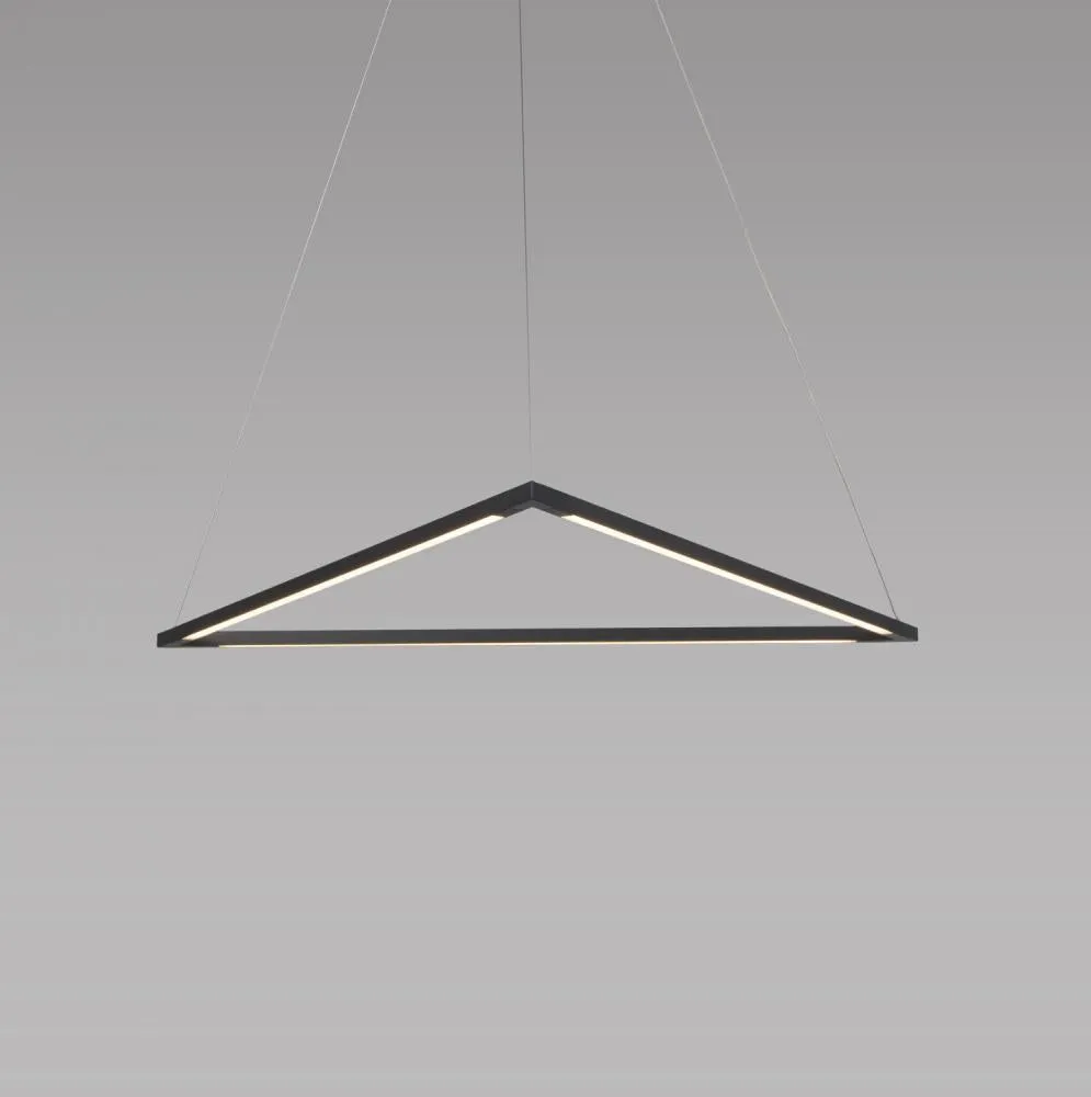 Koncept Inc Z-Bar Pendant Medium Triangle, Soft Warm, Matte Black, 26" x 23" ZBP-24-T-SW-MTB-CNP