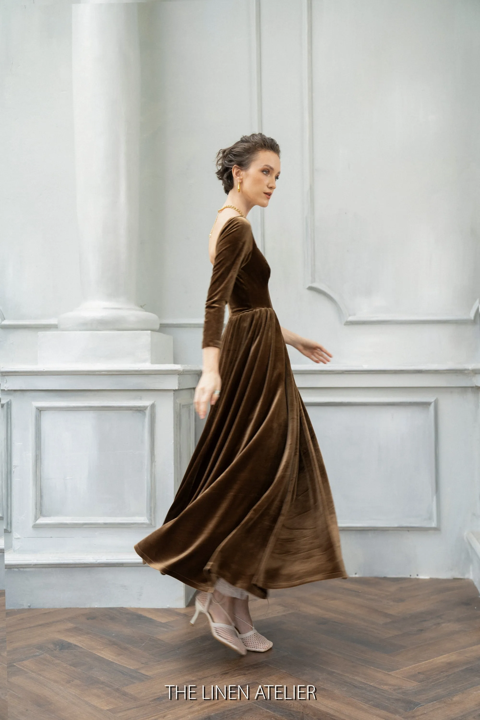 LAURA Scoop Back Full Dress Velvet