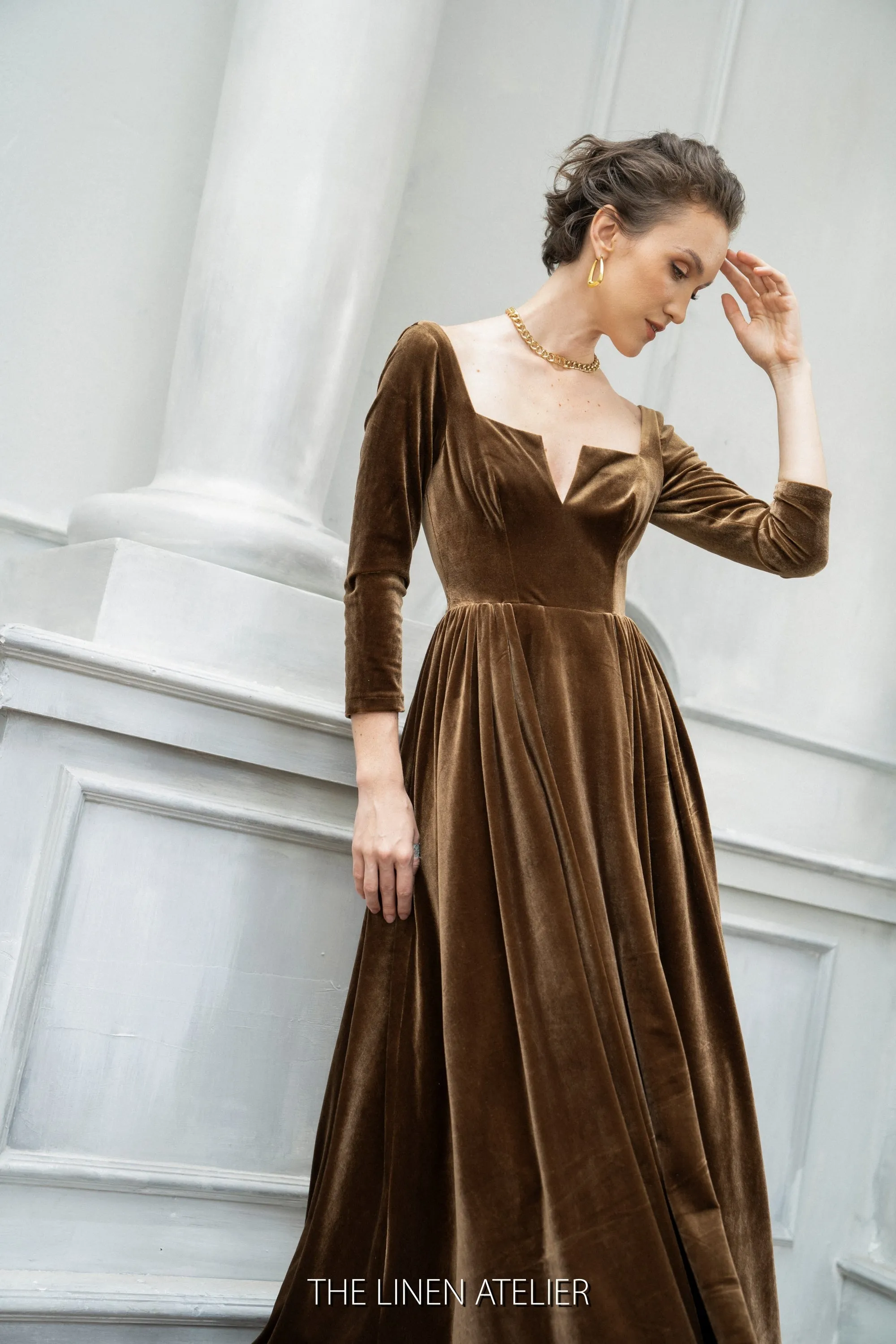LAURA Scoop Back Full Dress Velvet