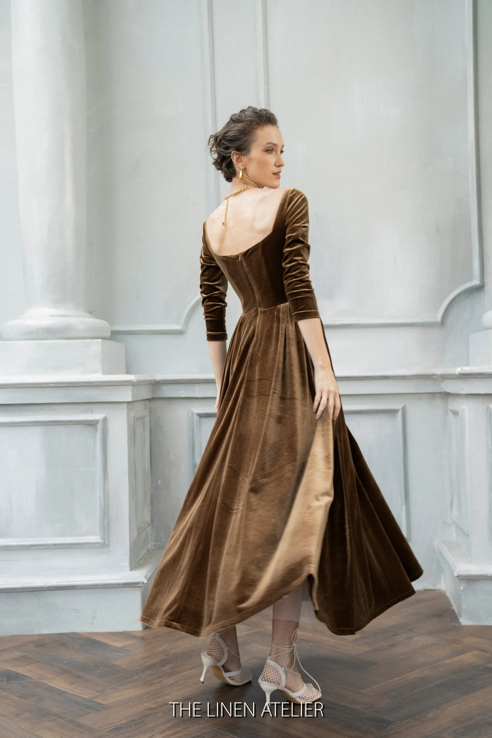 LAURA Scoop Back Full Dress Velvet