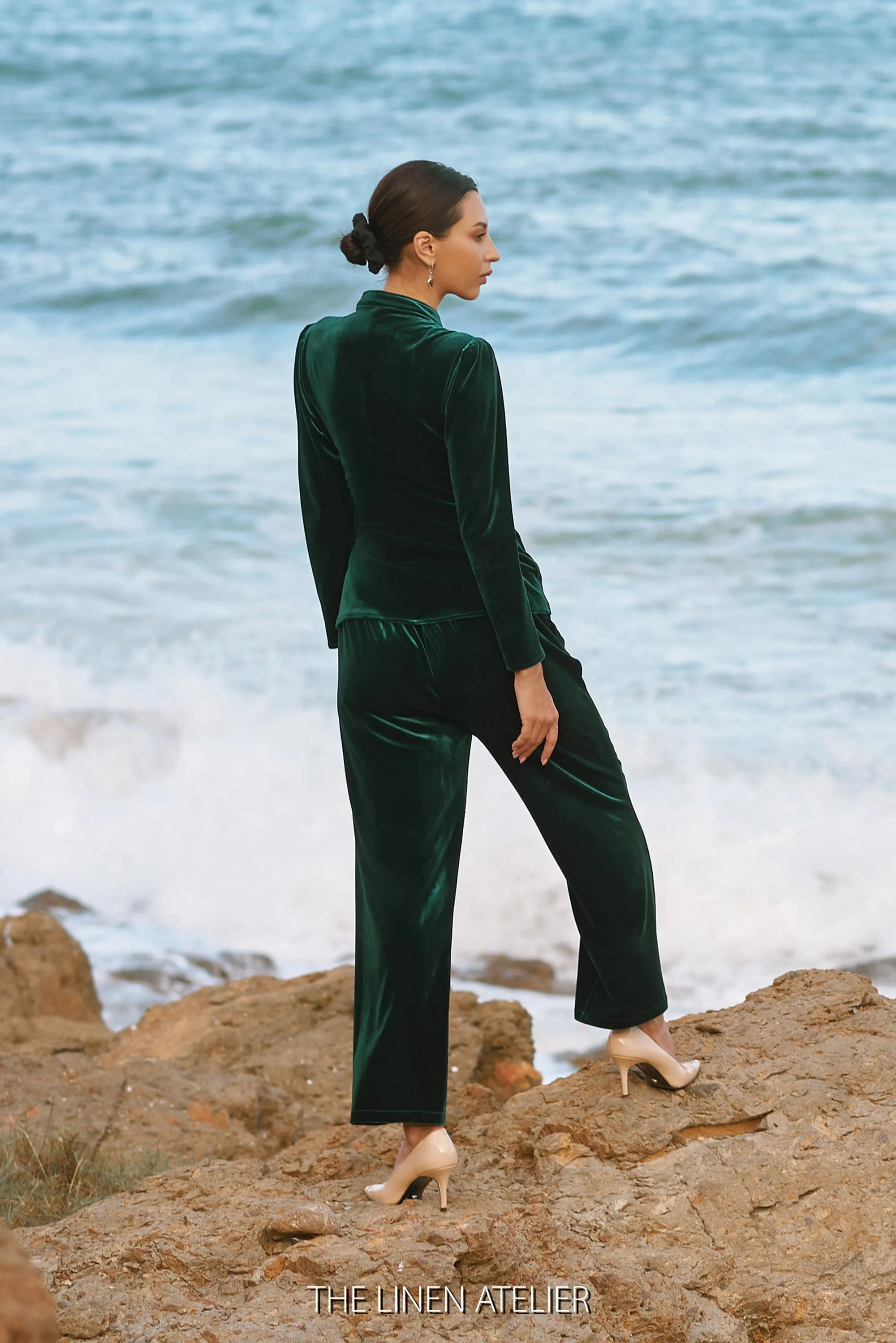 MAREN Velvet Wrap Top & Pants Set