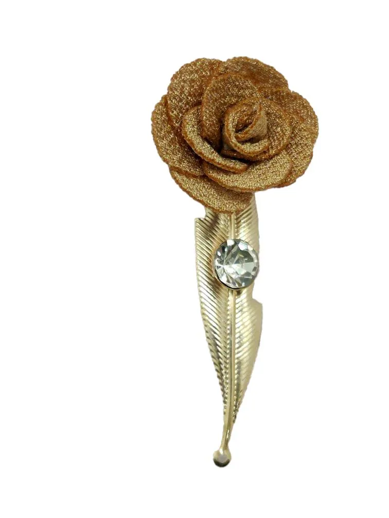 Matte Golden Open Flower Brooch