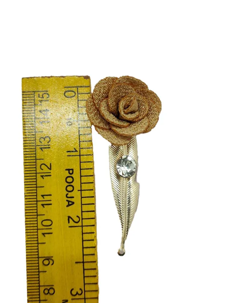 Matte Golden Open Flower Brooch