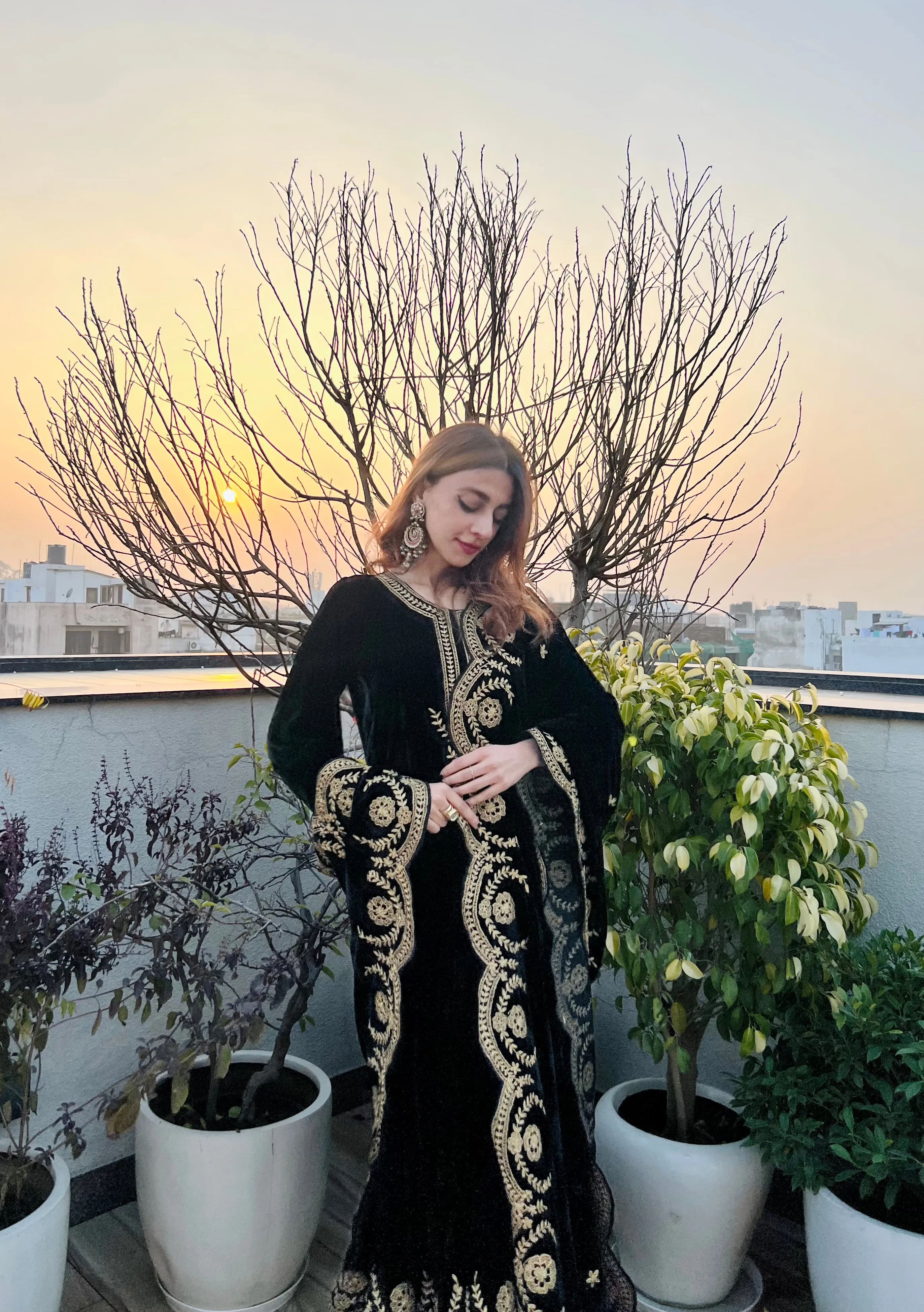 Mehak Jain in Naveli Black Zari Embroidered Anarkali Set