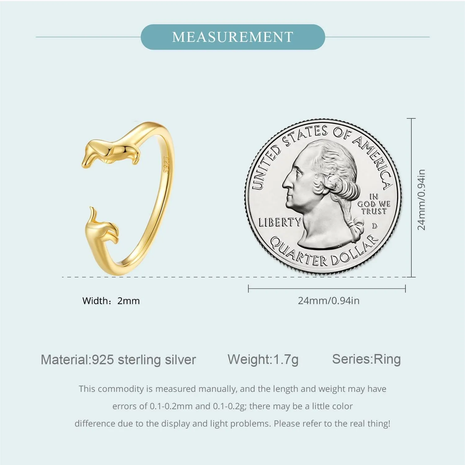 MUNDELL 925 Sterling Silver Cute Dachshund Open Rings Puppy Dog Adjustable Rings for Women Animal Stacking Rings Statement Rings Fine Jewelry