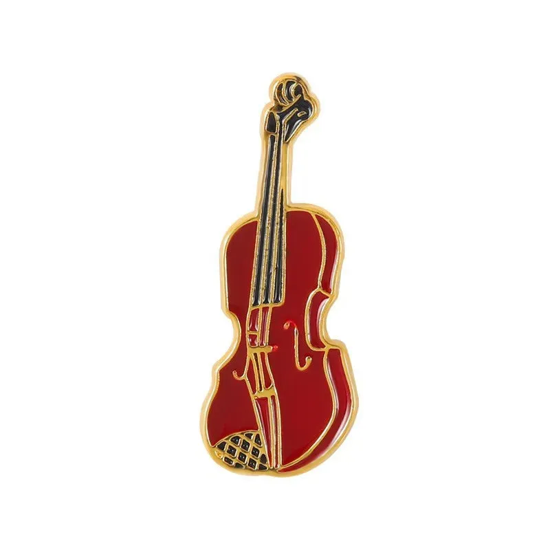 Musical Instrument Serie Enamel Pin Tape Piano Guitar Recorder Earphone Phonograph Music Brooch Lapel Badge Fashion Jewelry Gift
