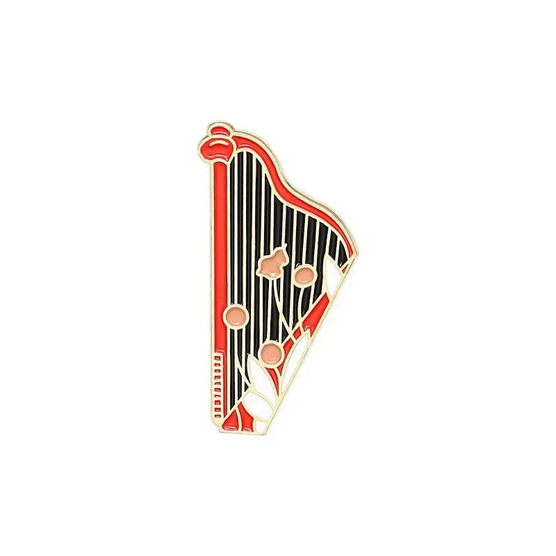 Musical Instrument Serie Enamel Pin Tape Piano Guitar Recorder Earphone Phonograph Music Brooch Lapel Badge Fashion Jewelry Gift