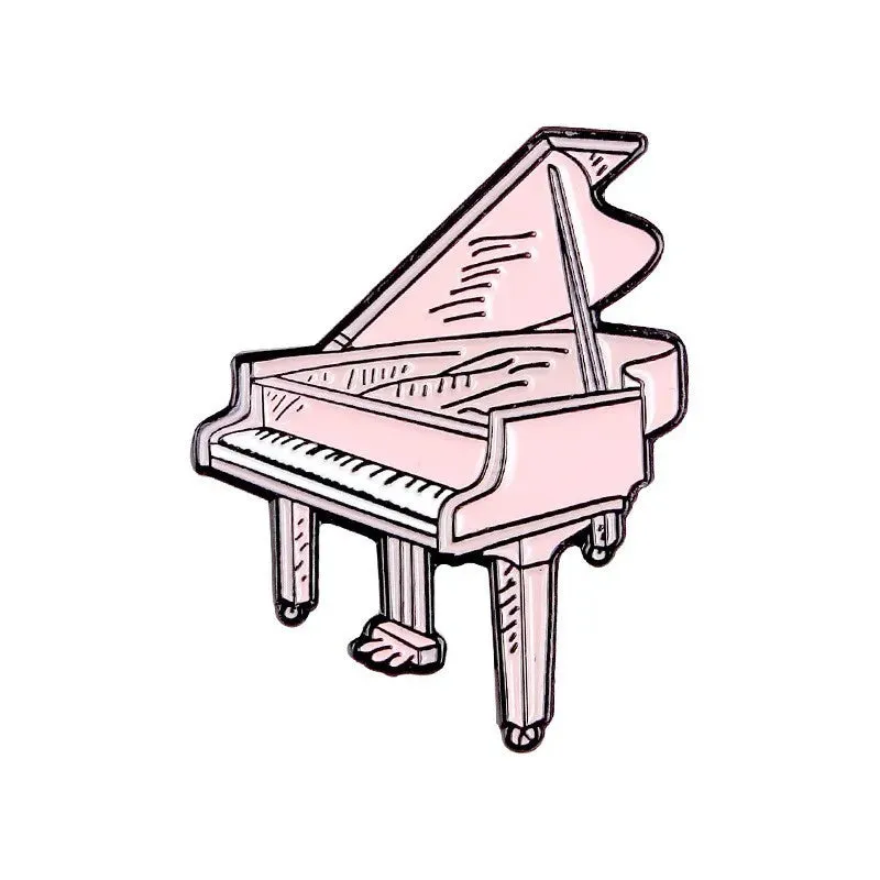 Musical Instrument Serie Enamel Pin Tape Piano Guitar Recorder Earphone Phonograph Music Brooch Lapel Badge Fashion Jewelry Gift