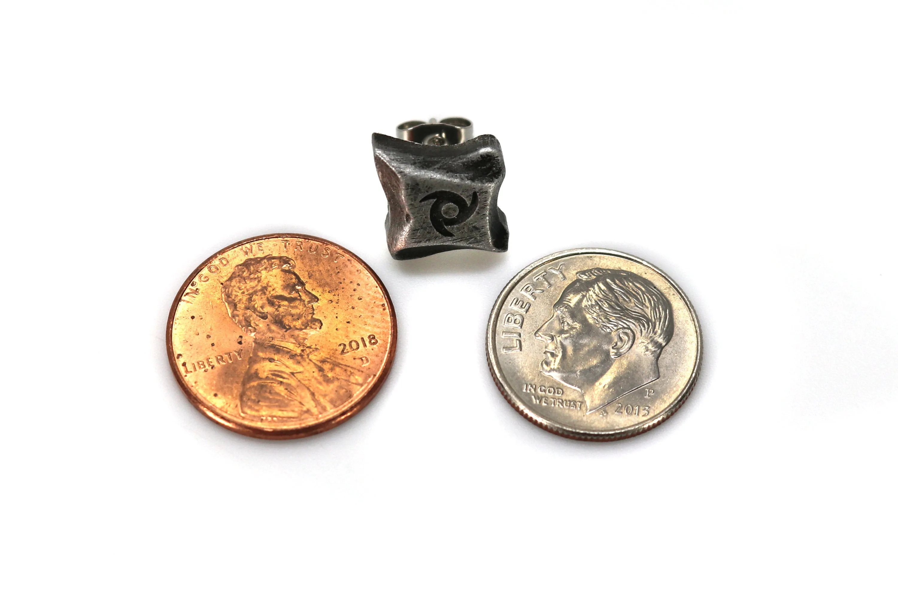 Ninja Job Icon Stainless Steel Studded Earrings Pair - FFXIV