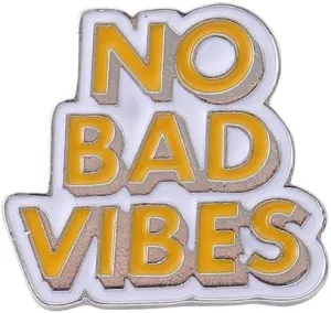 No Bad Vibes Brooch Pins Cartoon Enamel Pin Cute Metal Badges Learning for Girl Clothing Backpacks Bags Jewelry