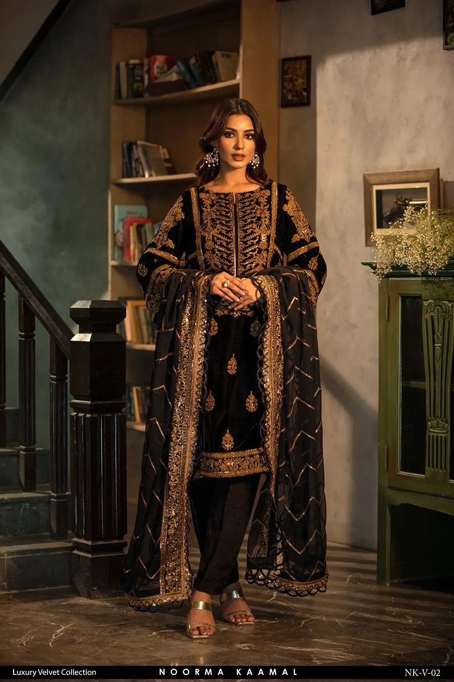 NOORMA KAMAL 3PC VELVET DRESS 02