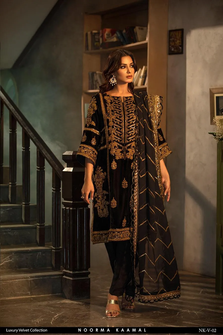 NOORMA KAMAL 3PC VELVET DRESS 02