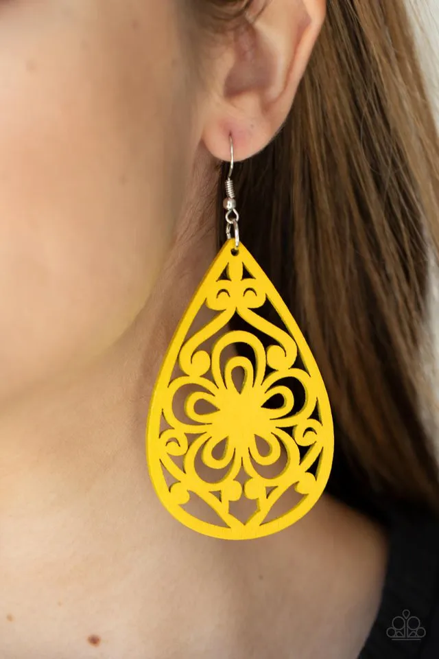 Paparazzi Earring ~ Marine Eden - Yellow