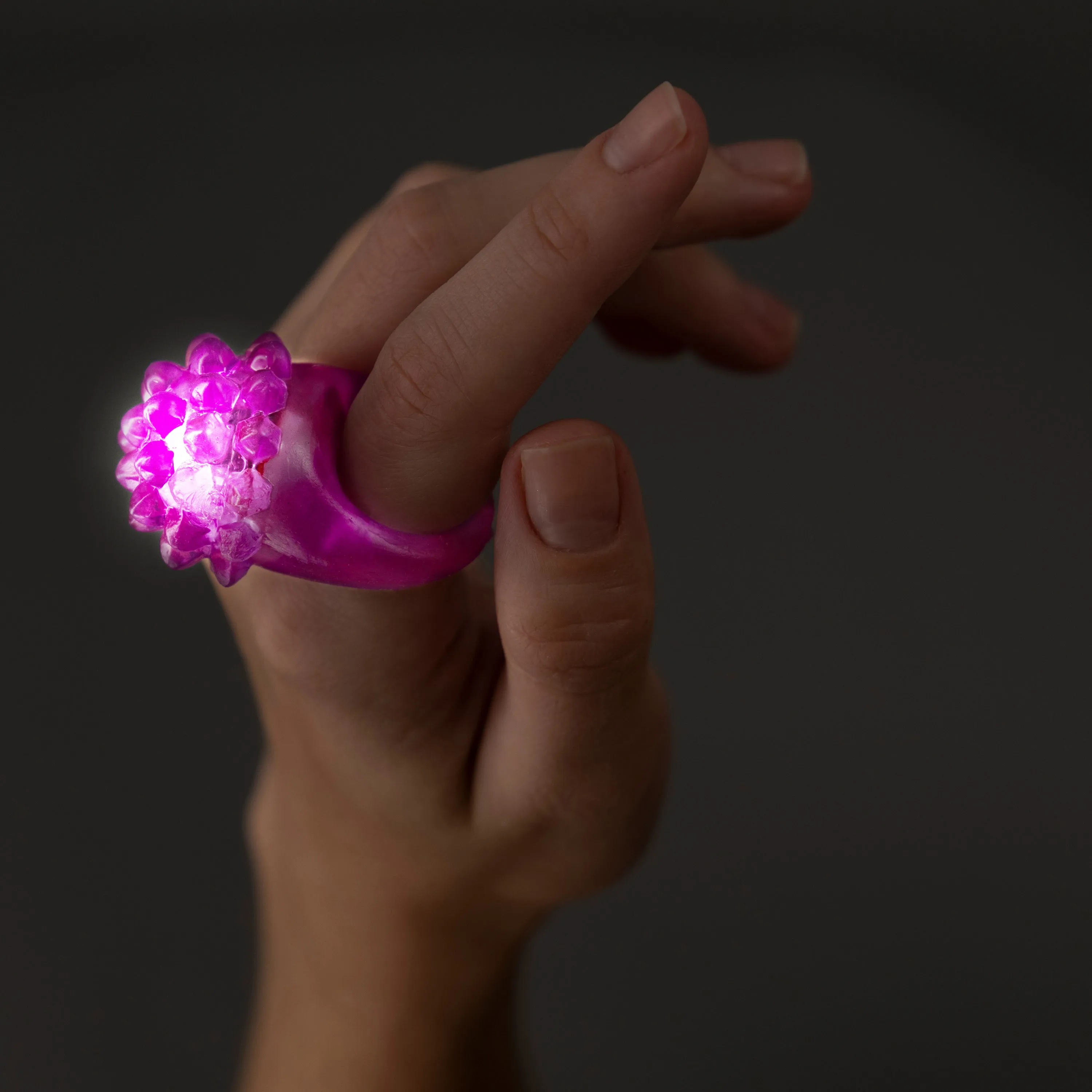 Purple LED Light Up Flashing Jelly Bumpy Rings - Pack of 96